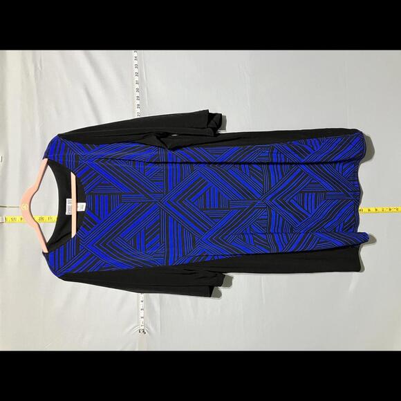 Robbie Bee 3X Chevron Print Dress in Blue and Black -‎ Perfect for Any Occasion! - Picture 1 of 3